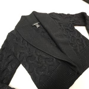White House Black Market Metallic Sweater Cardigan Women's Extra Small Holiday